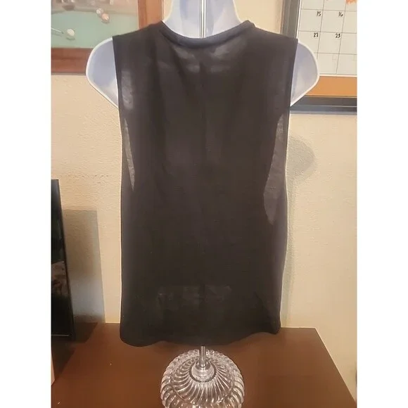 Love J USA California Republic Tank Top Large L Black Bear Flag Graphic Tee Cali - Picture 4 of 5